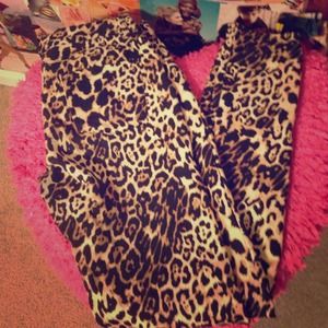 Women's cheetah print pants size L