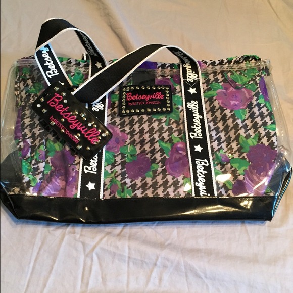 Betsey Johnson Clear Tote Purse Vinyl Betseyville
