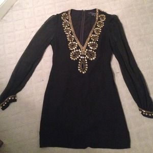 French Connection Long-Sleeve Embellished Dress