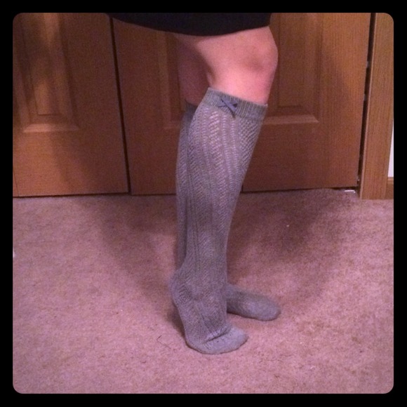 Gray Knee High Socks