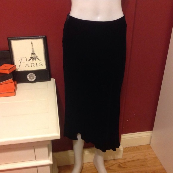 ABS Evening Allen Schwartz Long Velvet Skirt 2 - Picture 2 of 4