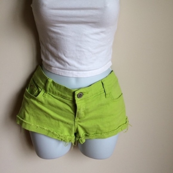 Adorable lime green shorts.