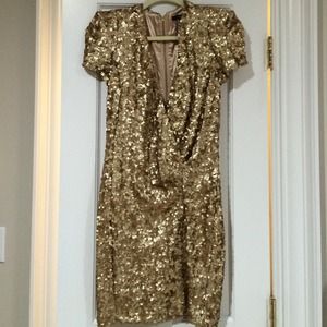 Gold Sequin French Connection Dress!