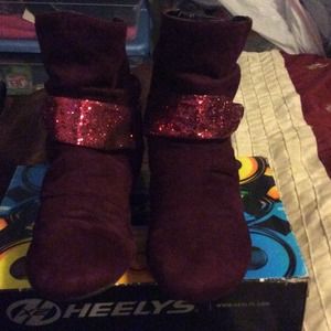 👠justices Burgundy ankle boots👠