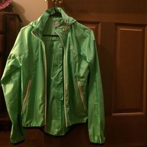 Neon green Nike windbreaker with hoodie