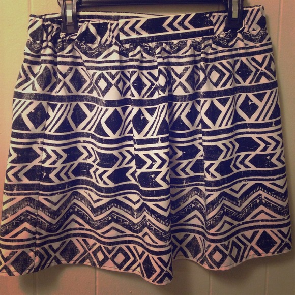 Black and white tribal print skirt