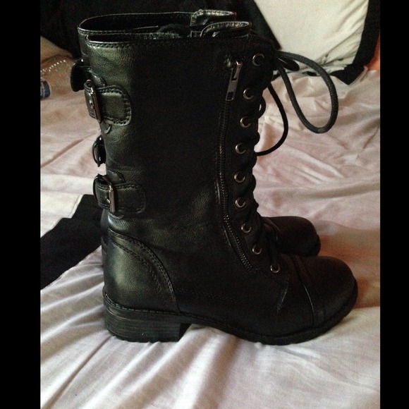 Black combat boots
