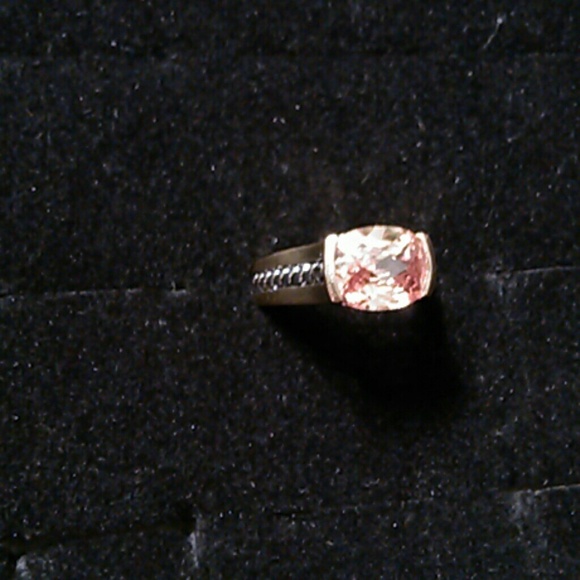 NWOT orange gem two tone silver and gold ring - Picture 1 of 4