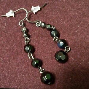 NWOT "Arabian Nights" black dangle earrings