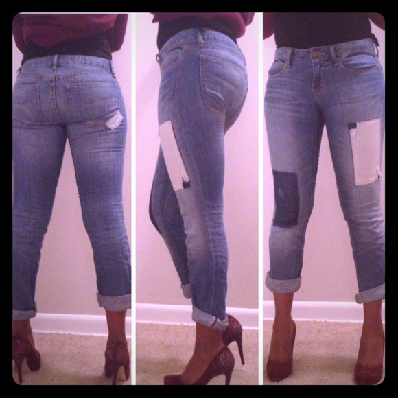 Patch Denim Boyfriend Jeans