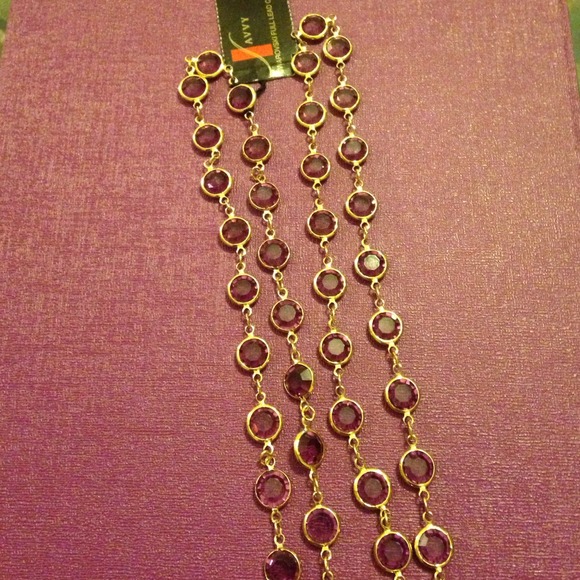 Purple and Gold Swarovski Crystal Necklace