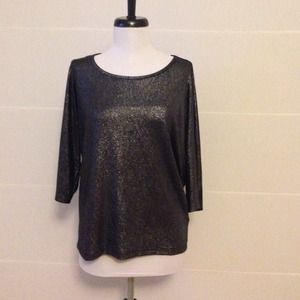 Metallic Batwing Blouse