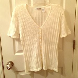 Liz Claiborne Cream Knitted Blouse
