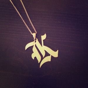 Gold 'K' necklace