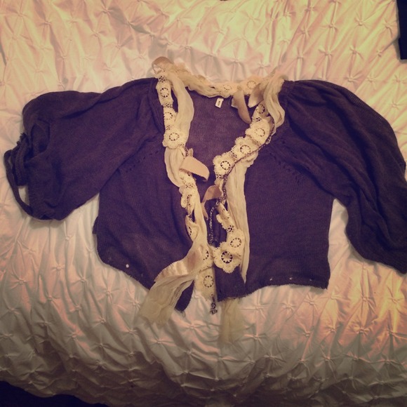 Romantic Dark gray/blue cardigan