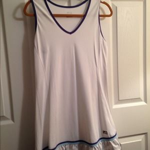 Fila White tennis dress with ruffle hem Sz XL