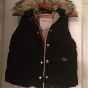 RALPH LAUREN DENIM&SUPPLY FAUX FUR BLACK VEST