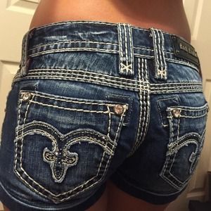 Rock revival denim short