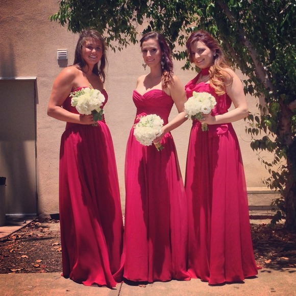 Apple red long dress, super slimming !!!