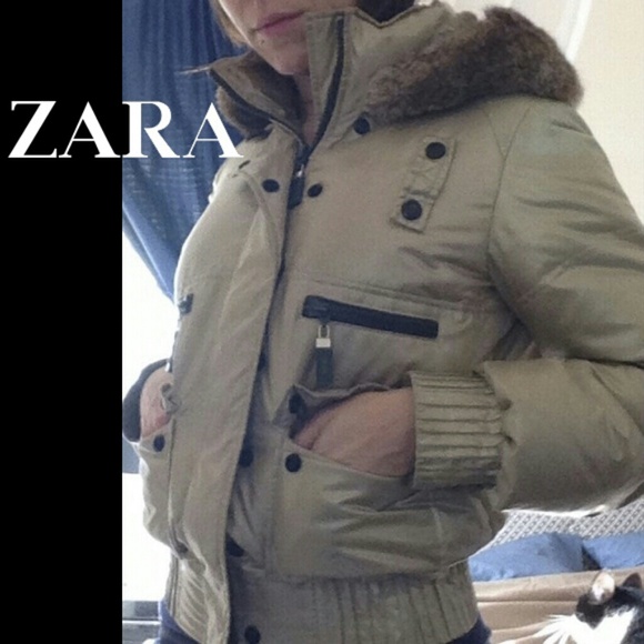 NWOT Zara Rabbit Fur Puffer