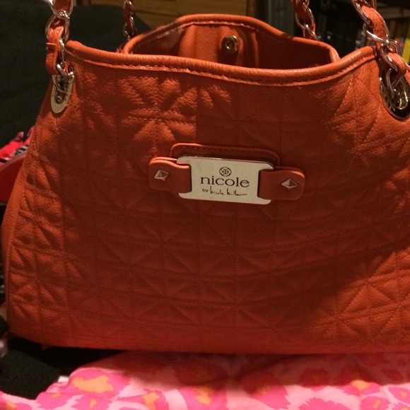 Nicole by Nicole Miller coral quilted purse