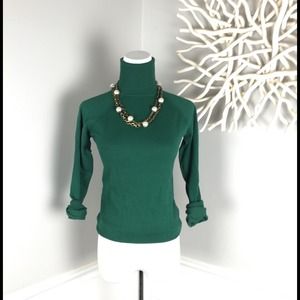 NWT ZARA Green Fitted Turtleneck Sweater sz S