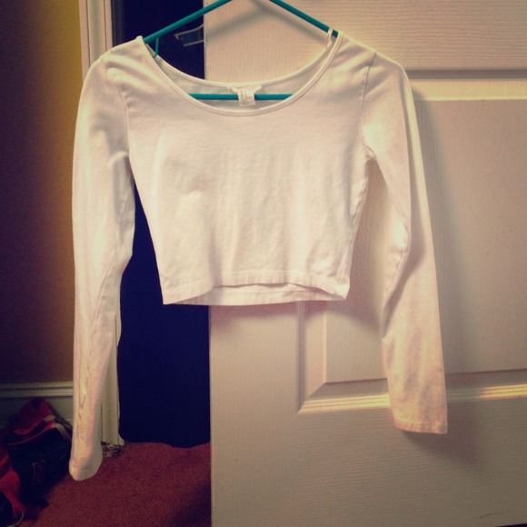 Basic White Long Sleeved Crop Top