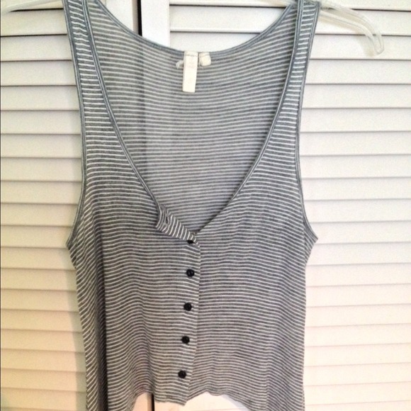 LF Emma & Sam striped gray vest tank