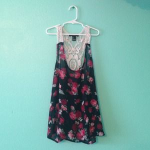 floral lace tank top