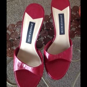 Jennifer Moore Red Slip On Heels