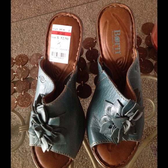 Born Turquoise Leather Wedge (New)