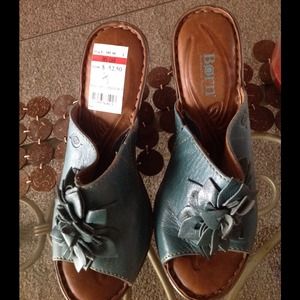 Born Turquoise Leather Wedge (New)