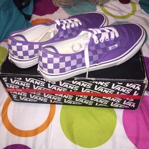 Purple and White Checkered Vans💜
