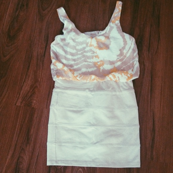 SOLD! Guess yellow and taupe dress!