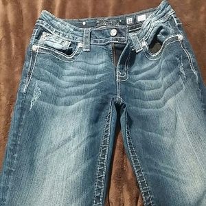 Miss me jeans jeweled chevron pattern