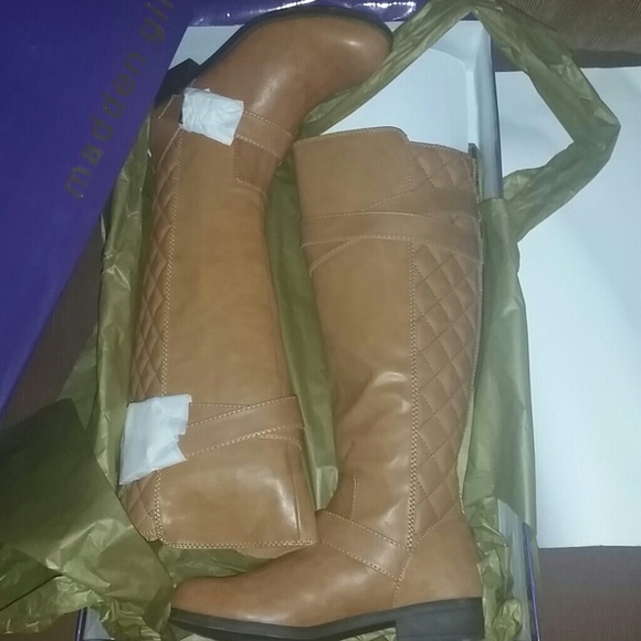 Madden Girl Women's Calinda Equestrian Boot,Cognac