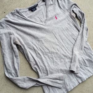 🎀Ralph Lauren's BOGO 50% off🎀Grey V-Neck