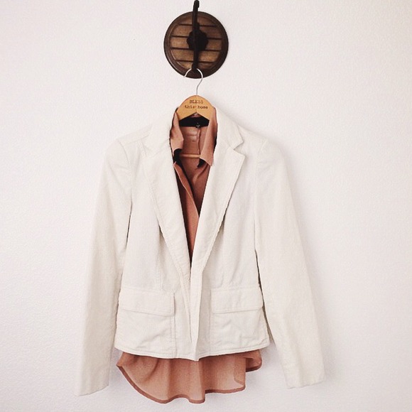 Calvin Klein Ivory Corduroy  Blazer - Picture 1 of 4