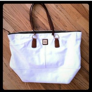 Flash sale White leather dooney & burke large