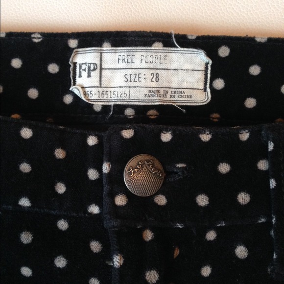 Free People Stretchy Velvet Polka Dot Pants - Picture 2 of 4