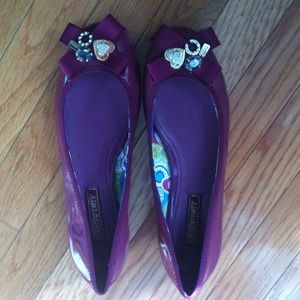 COACH poppy burgundy ballerina flats 10 M