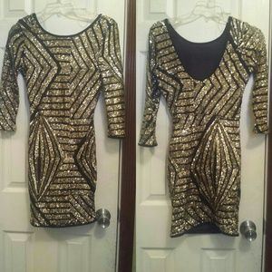 Gold Sequin Dress,Perfect For New Years!!