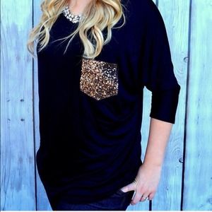 Black sequin pocket tunic