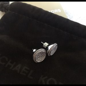 MICHAEL KORS SilverTone Pave Stud Earrings