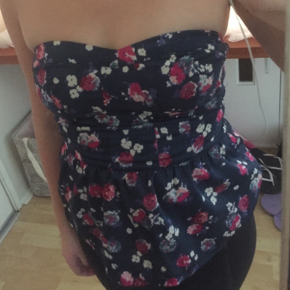American Eagle floral bustier top