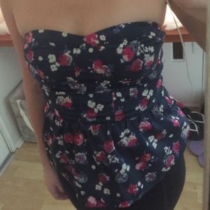 American Eagle floral bustier top