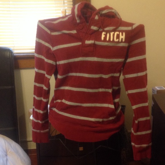 A&F maroon and grey hoodie.