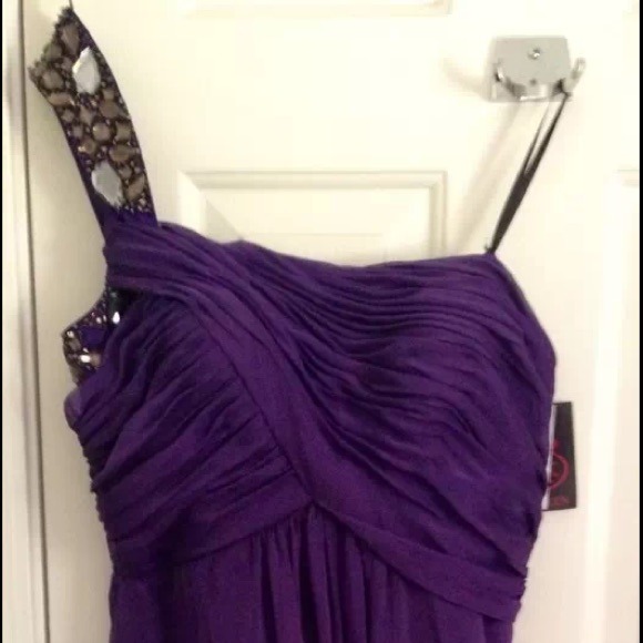 One-Strap Purple Size 8 Formal/Party Dress