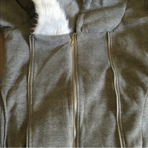 175k SALE Softest Hoodie Jacket w/ Fur Lining XL - Picture 2 of 4