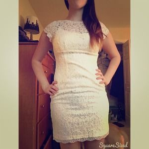 David's Bridal Ivory Lace Bridal Gown Bride